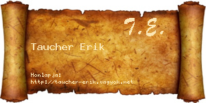 Taucher Erik névjegykártya